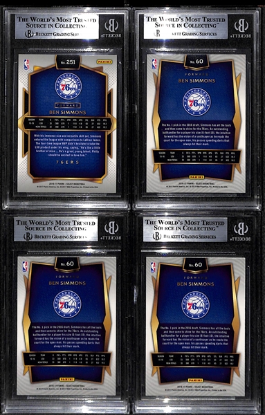 Lot of 4 Ben Simmons BGS 9 Graded Rookie Cards