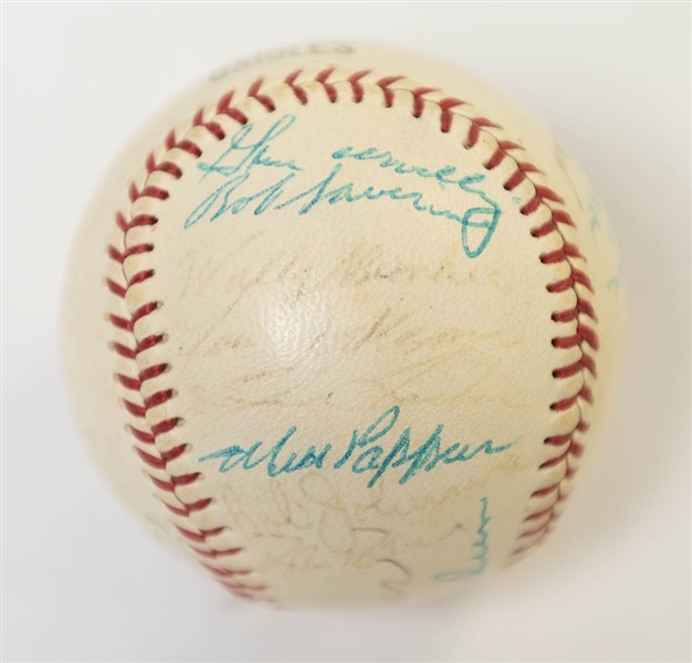 1964 Orioles Team Signed Baseball (32 Signatures) w/ Brooks Robinson, Powell, R. Roberts, Aparicio, and 28 More! - JSA Auction Letter