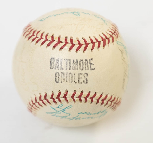 1964 Orioles Team Signed Baseball (32 Signatures) w/ Brooks Robinson, Powell, R. Roberts, Aparicio, and 28 More! - JSA Auction Letter
