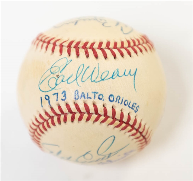 1973 Orioles Partial Team Signed Baseball (9 Signatures) w/ Weaver, B. Robinson, Palmer, Blair, B. Powell, and 4 More! - JSA Auction Letter