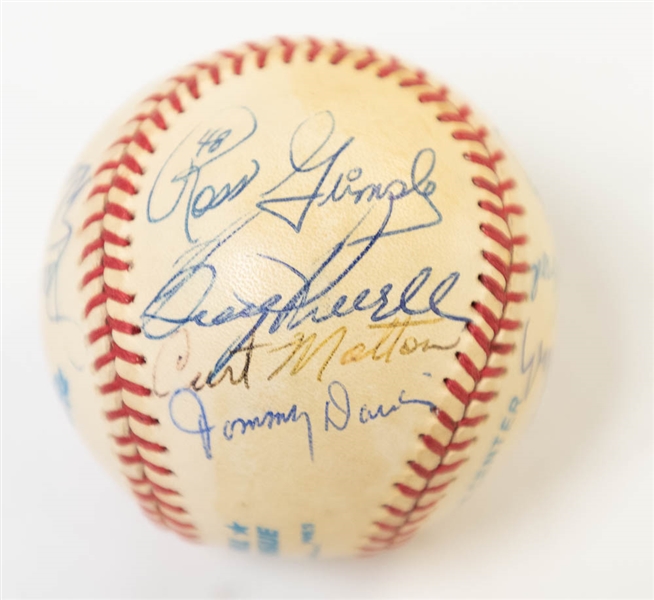 1974 Orioles Partial Team Signed Baseball (10 Signatures) w/ Weaver, B. Robinson, Blair, B. Powell, and 6 More! - JSA Auction Letter