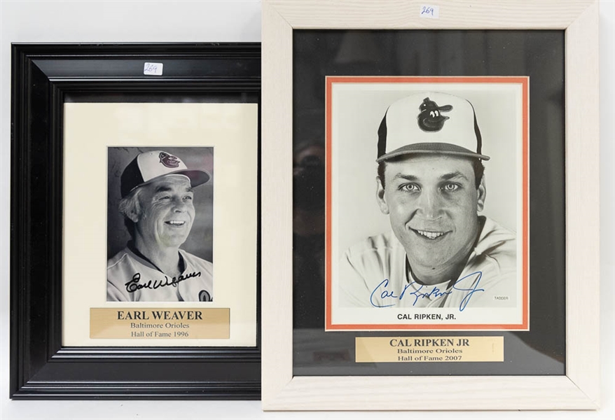 Cal Ripken Jr & Earl Weaver Signed & Framed Photos - JSA