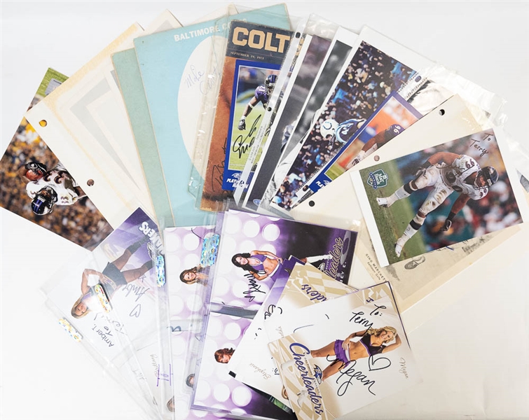 Lot of 18 Baltimore Ravens Signed Photos & Programs w. Gino Marchetti & Art Donovan - JSA Auction Letter