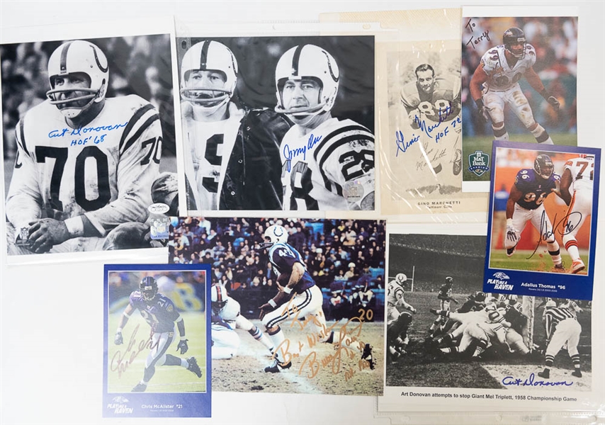 Lot of 18 Baltimore Ravens Signed Photos & Programs w. Gino Marchetti & Art Donovan - JSA Auction Letter