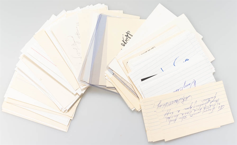 Lot of 165 Baseball Players Signed Index Cards w. Joe Stripp & Joe Garagiola - JSA Auction Letter