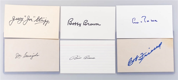 Lot of 165 Baseball Players Signed Index Cards w. Joe Stripp & Joe Garagiola - JSA Auction Letter