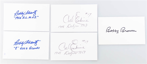 Lot of 165 Baseball Players Signed Index Cards w. Joe Stripp & Joe Garagiola - JSA Auction Letter