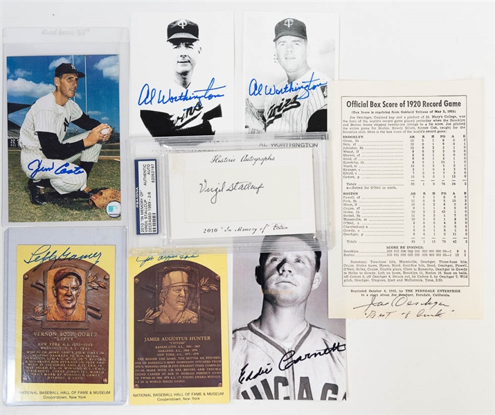 Lot of 17 Baseball Signed Photos & Papers w. Lefty Gomez - JSA Auction Letter