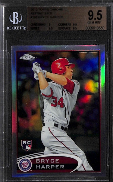 Lot of 3 Bryce Harper Graded Rookie Cards w. Topps Chrome Refractor