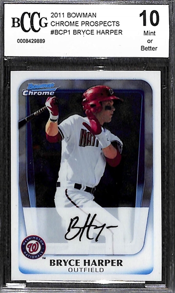 Lot of 3 Bryce Harper Graded Rookie Cards w. Topps Chrome Refractor