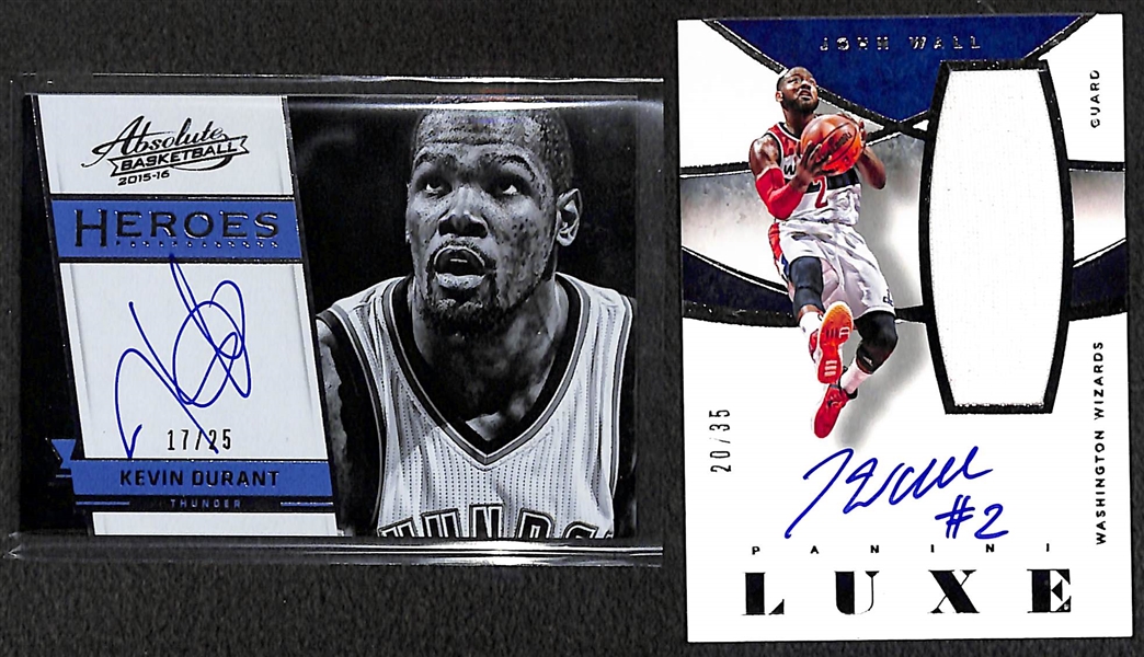 Kevin Durant & John Wall Panini Autograph Cards
