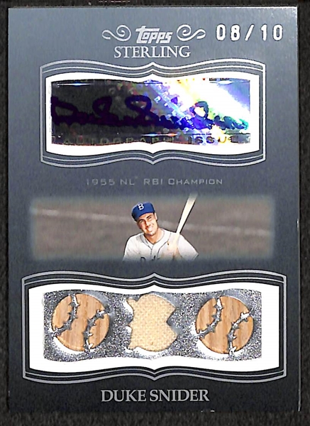 Duke Snider & Yogi Berra Autograph Relic Cards