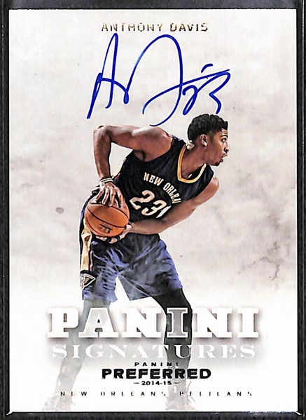Lot of 2 Anthony Davis Autograph Cards w. Panini Select