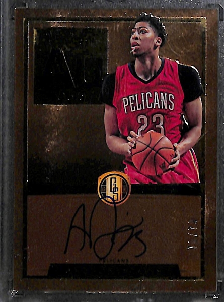 Lot of 2 Anthony Davis Autograph Cards w. Panini Gold Standard