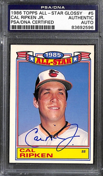 Lot of 4 Baseball Autograph Cards w. Cal Ripken Jr & Pete Rose