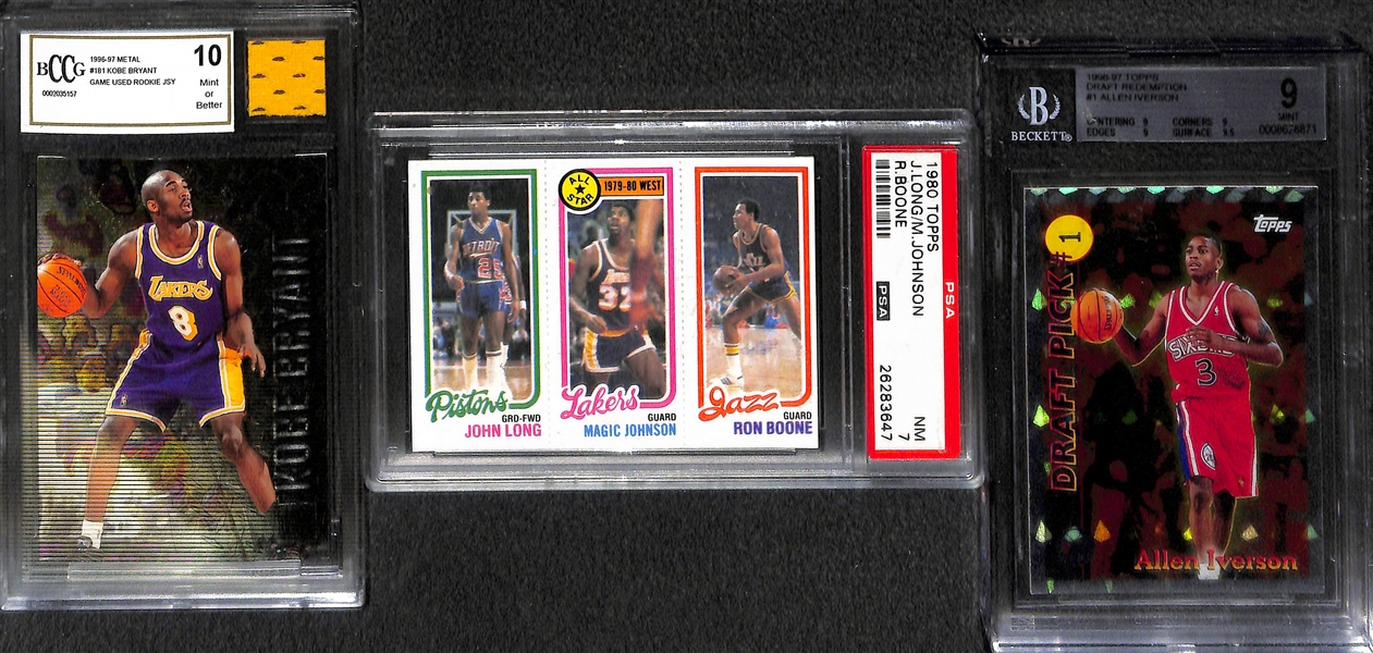 Lot of 13 Graded Basketball Cards w. Michael Jordan & LeBron James Rookie