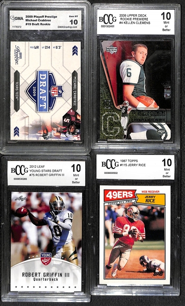 Lot of 10 Football Graded Cards w. Emmitt Smith Rookie