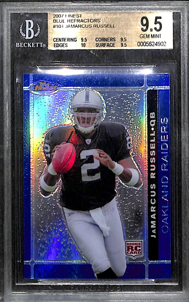 Lot of 5 Football Graded Cards w. Peyton Manning Preview Refractor