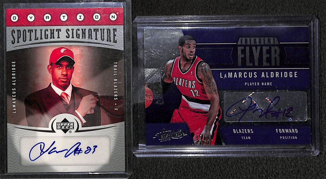 Lot of 29 Football & Basketball Autograph/Relic Cards w. LaMarcus Aldridge