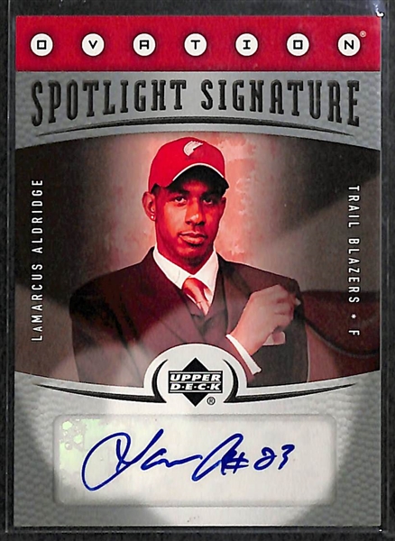 Lot of 29 Football & Basketball Autograph/Relic Cards w. LaMarcus Aldridge