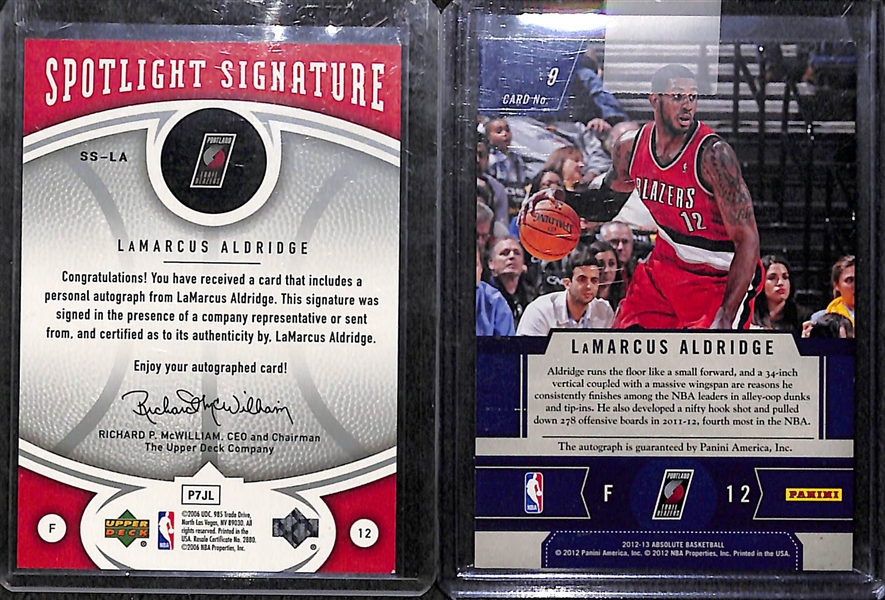 Lot of 29 Football & Basketball Autograph/Relic Cards w. LaMarcus Aldridge