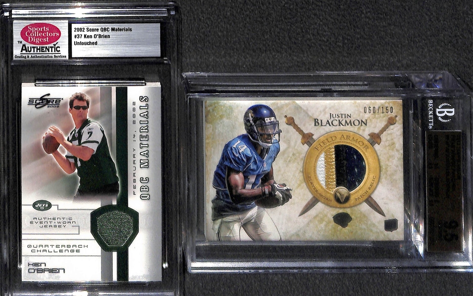 Lot of 8 Football Autograph & Relic Cards w. Gale Sayers & Steve Largent