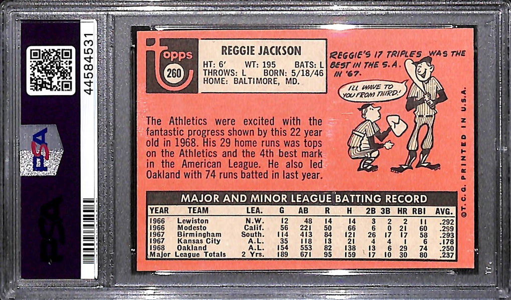 1969 Topps Reggie Jackson Rookie #260 Graded PSA 7
