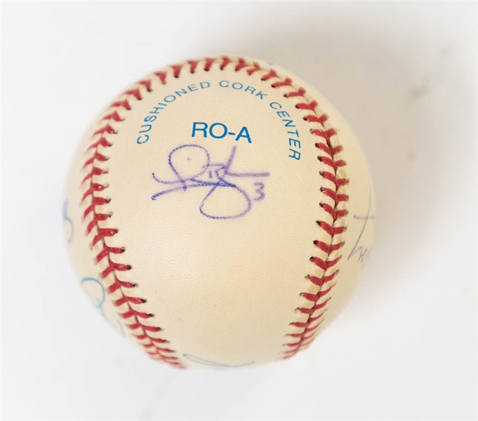 Lot of 4 Orioles Team Signed Baseballs (2000-2003) - JSA Auction Letter