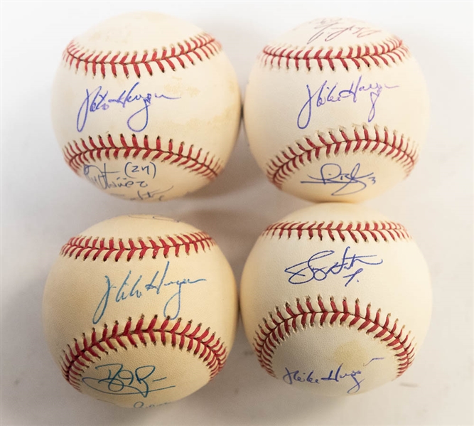 Lot of 4 Orioles Team Signed Baseballs (2000-2003) - JSA Auction Letter