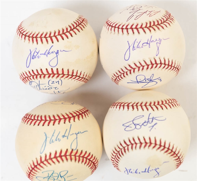 Lot of 4 Orioles Team Signed Baseballs (2000-2003) - JSA Auction Letter