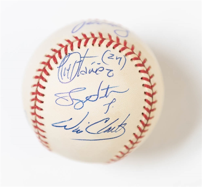 Lot of 4 Orioles Team Signed Baseballs (2000-2003) - JSA Auction Letter