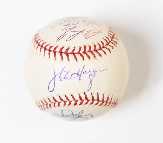 Lot of 4 Orioles Team Signed Baseballs (2000-2003) - JSA Auction Letter