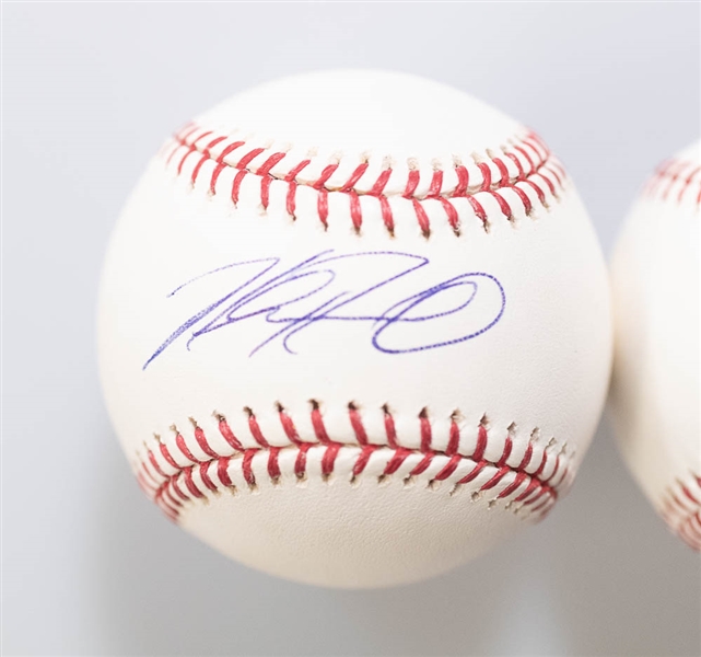 Lot of 3 Orioles Signed Baseballs w. Team Signed & Manny Machado - JSA Auction Letter
