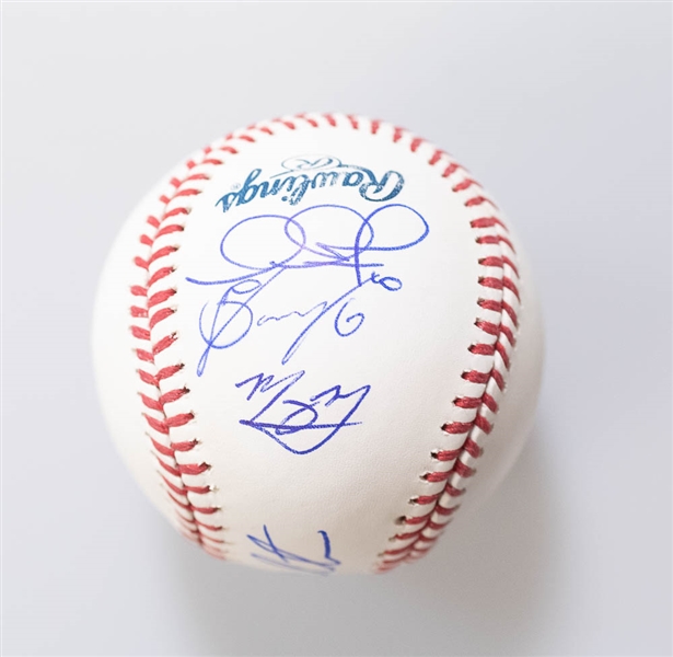 Lot of 4 Orioles Team Signed Baseballs (2014-2017) w. Manny Machado - JSA Auction Letter