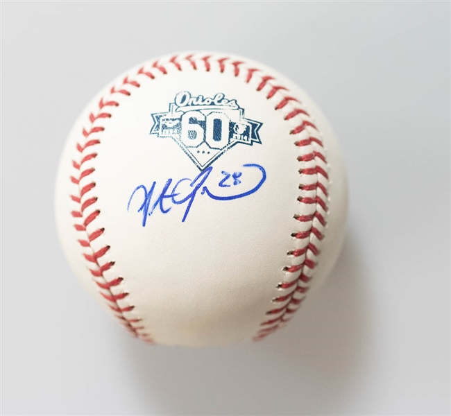 Lot of 4 Orioles Team Signed Baseballs (2014-2017) w. Manny Machado - JSA Auction Letter
