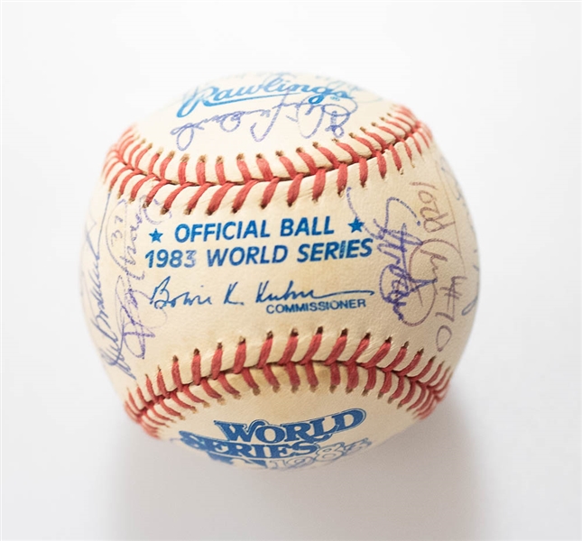 1983 Baltimore Orioles Team Signed World Series Baseball - JSA Auction Letter