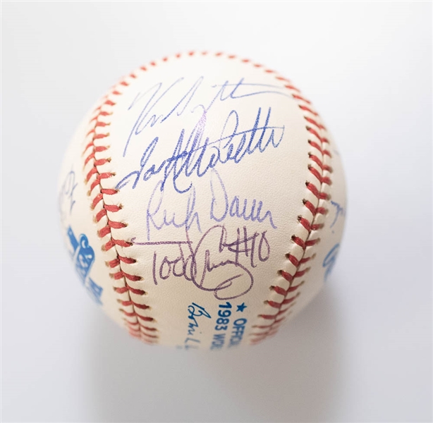 1983 Orioles Partial Team Signed World Series Baseball - JSA Auction Letter