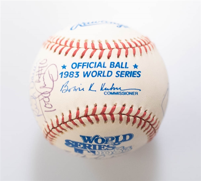 1983 Orioles Partial Team Signed World Series Baseball - JSA Auction Letter