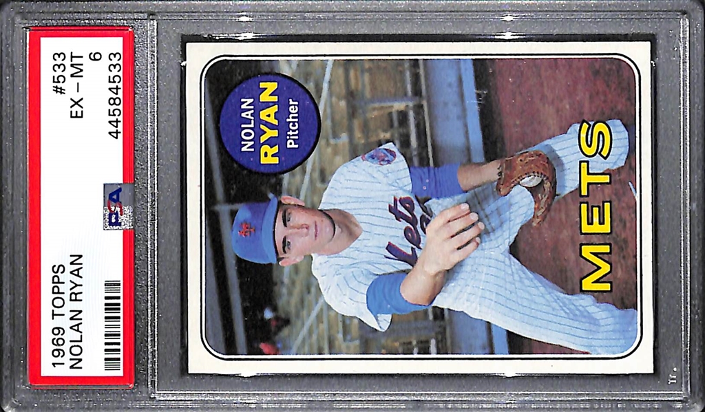 1969 Topps Baseball Card Set Missing 3 Cards Listed Above (Mantle, Bench, R. Jackson) - Mostly Pack-Fresh Cards Inc. Nolan Ryan #533 PSA 6