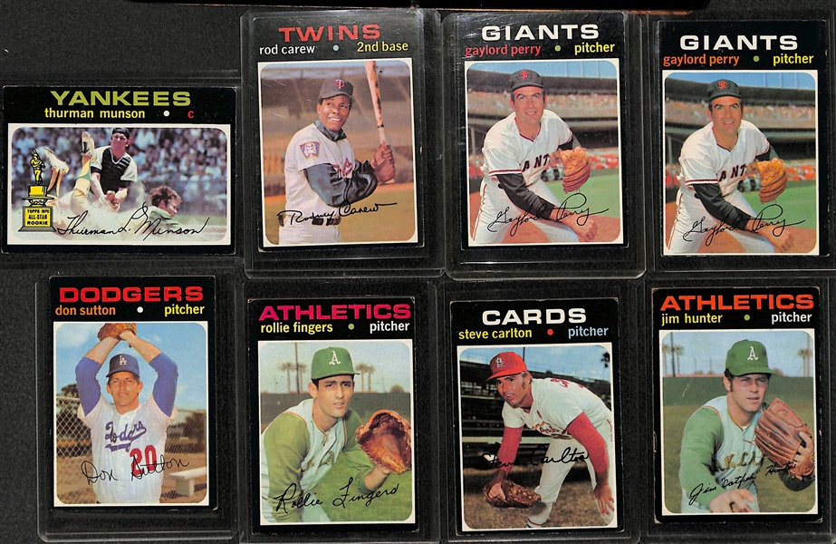 Lot of 250+ 1971 Topps Baseball Cards w. Thurman Munson