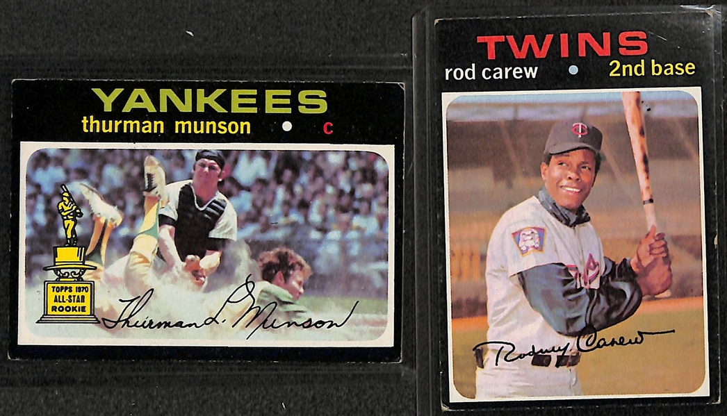 Lot of 250+ 1971 Topps Baseball Cards w. Thurman Munson