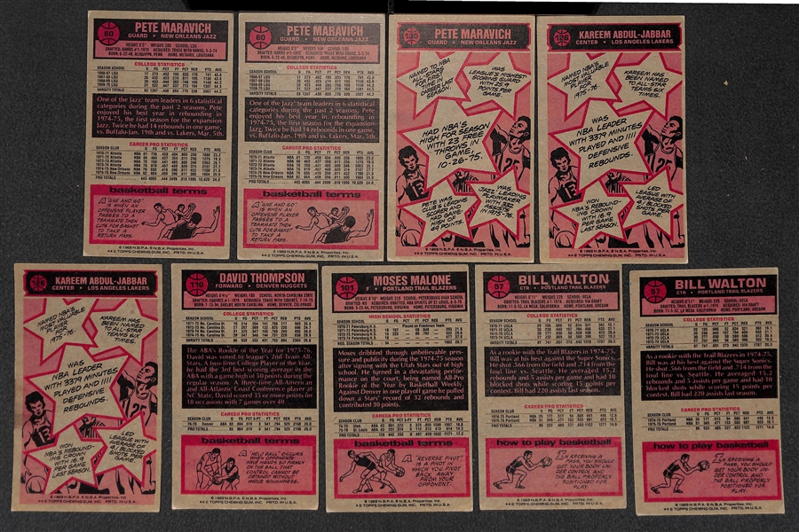 Lot of 180 1976-77 Assorted Topps Basketball Cards w. Pete Maravich x2