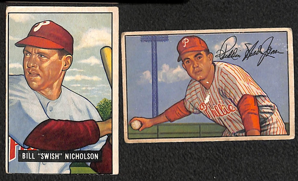 Lot of 18 1940s-1950s Phillies Cards w. 1950 Eddie Sawyer