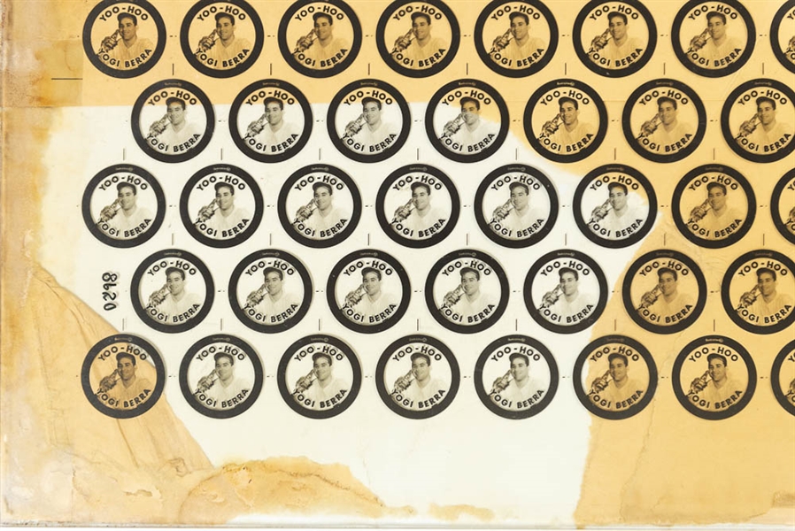 Early 1950's Yoo-Hoo Yogi Berra Bottle Cap Printing Proof Glass Plate