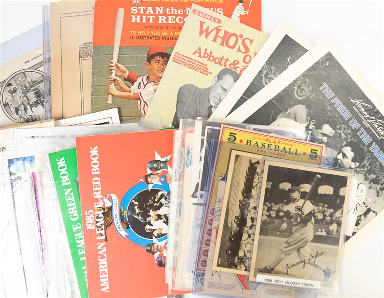 Lot of Baseball & Football Vintage Memorabilia Lot w. 1936 R311 Jimmy Dykes