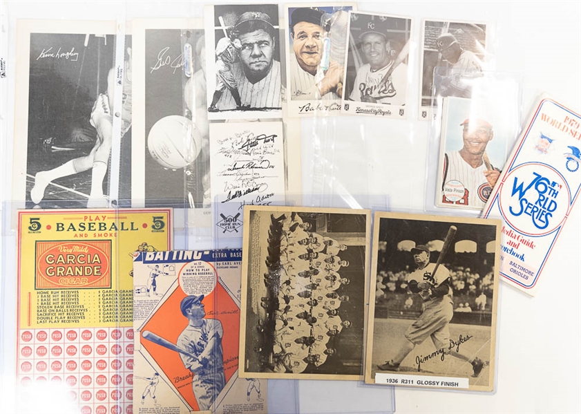 Lot of Baseball & Football Vintage Memorabilia Lot w. 1936 R311 Jimmy Dykes