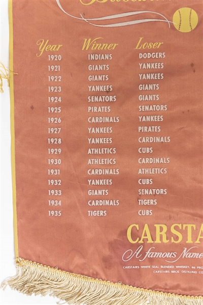 1952 Carstairs World Series Champions Banner