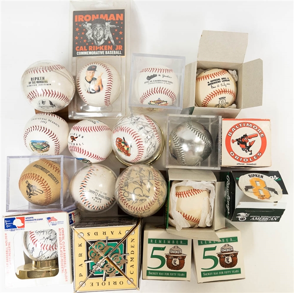 Lot of 18 Orioles Commemorative Baseballs