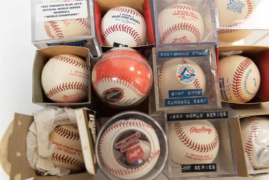 Lot of 21 World Series & Commemorative Baseballs