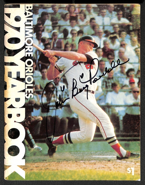 1970 Baltimore Orioles Partial Team Signed Yearbook w. Frank Robinson
